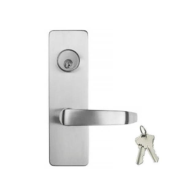 Kenaurd Kenaurd: Trim Lever Handle w/ Cylinder & Plate LOCKSET for Exit Devices / 26D / SC Keyway KED-FLT-26D - main